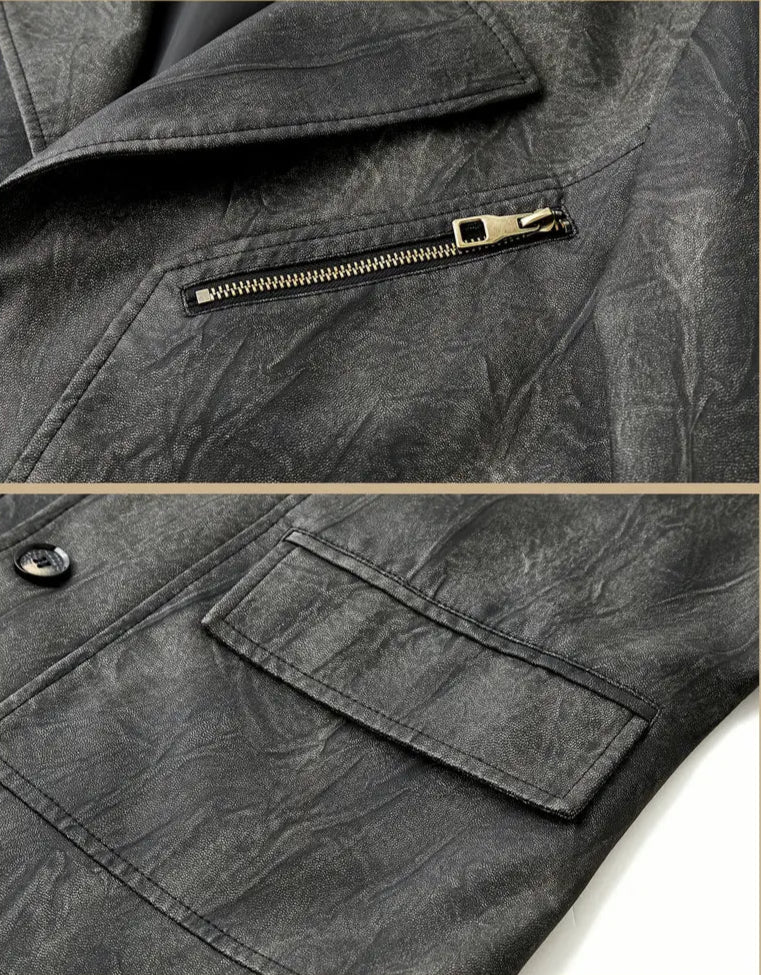 Julien - Chaqueta De Cuero Con Cuello Locomotor