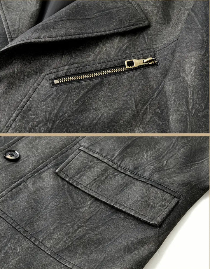 Julien - Chaqueta De Cuero Con Cuello Locomotor