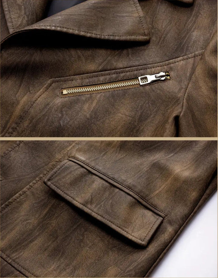 Julien - Chaqueta De Cuero Con Cuello Locomotor