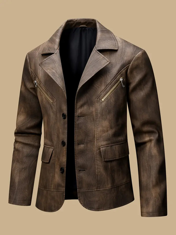 Julien - Chaqueta De Cuero Con Cuello Locomotor