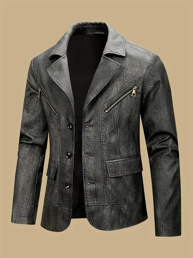Julien - Chaqueta De Cuero Con Cuello Locomotor