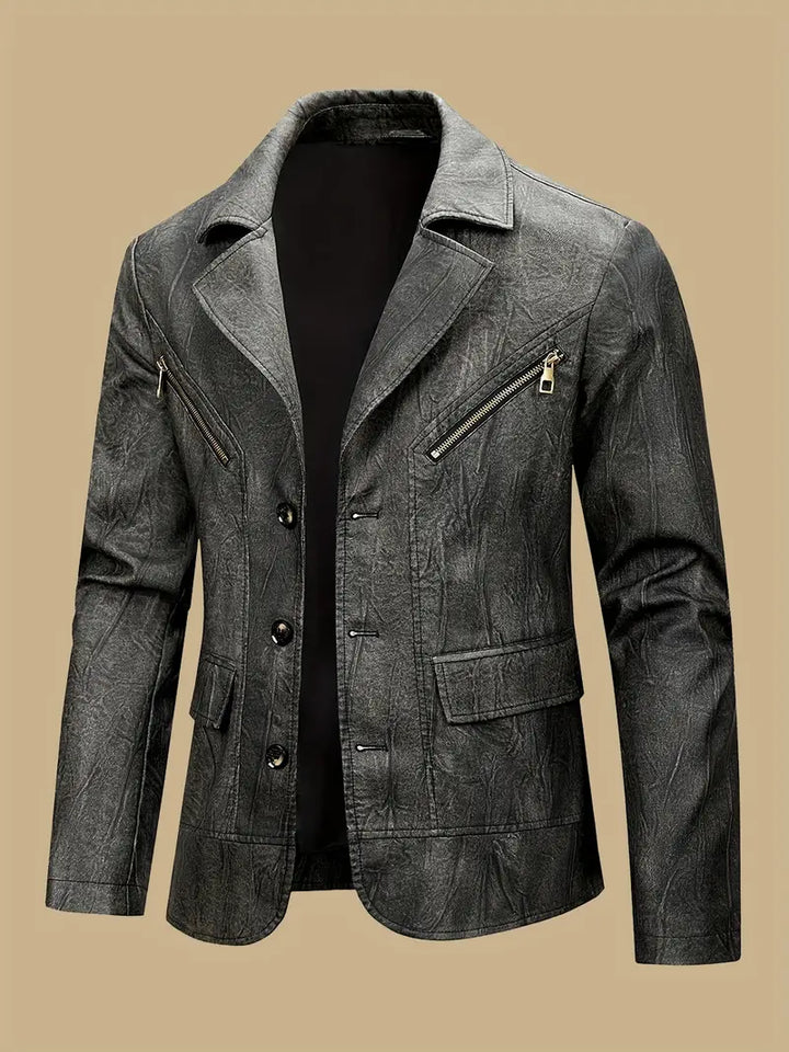 Julien - Chaqueta De Cuero Con Cuello Locomotor